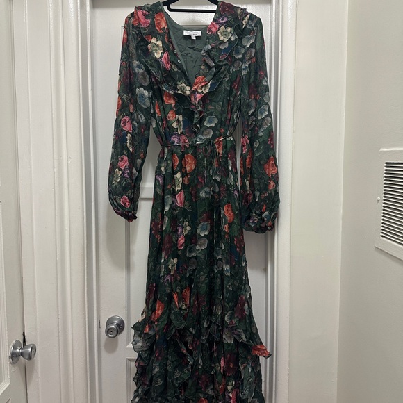 & OTHER STORIES | GREEN FLORAL | MIDI DRESS | SIZE EURO 40 US 8 - Picture 3 of 6